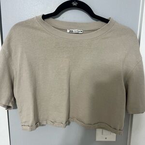 Zara cropped boxy t shirt